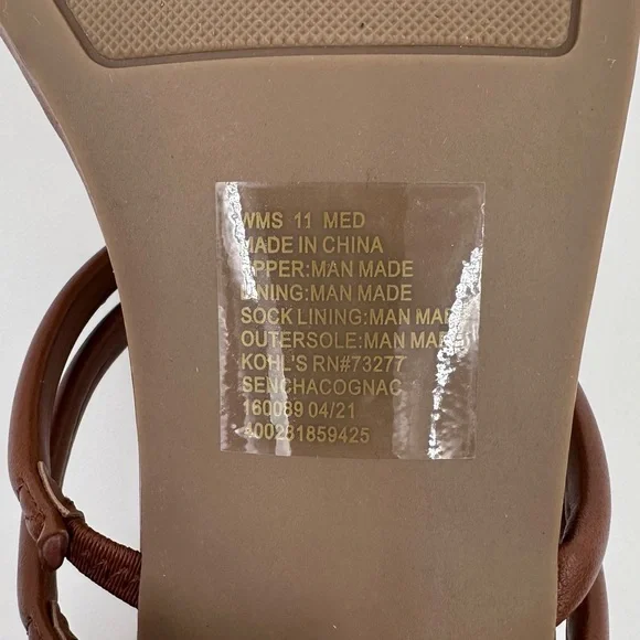 LC Lauren Conrad Sandals Women 11 NEW Brown Strappy Heel Slip On Open Toe - Picture 7 of 9